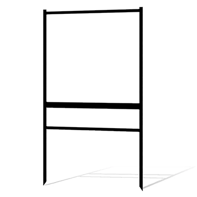 24x24" Black Frame with Bottom Rider