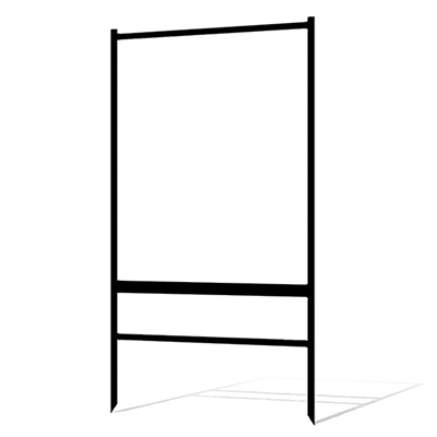 24x30" Black Frame with Bottom Rider